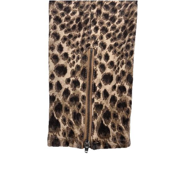 J. Mclaughlin Leopard Baxter Zipper Detail Moto Skinny Pants Size 10 - Picture 9 of 12